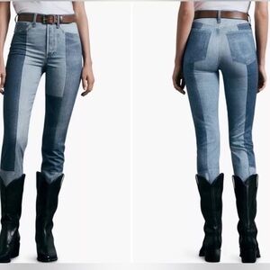 Rag‎ & Bone Miramar Stretch Nina Cigarette Pants Byron Wash Patchwork Size 25